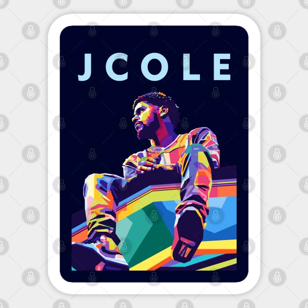 J Cole Sticker by Zet Art